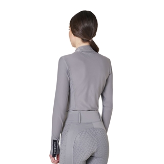 Polo mujer EQUESTRO gris con cristales grises TALLA S - Imagen 2